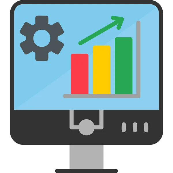 Gráfico Análisis Mercado Gráfico Gestión Ilustración Web Simple — Archivo Imágenes Vectoriales