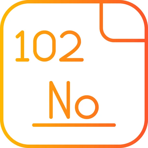 Símbolo Químico Mendeleev 102 Nobélio — Vetor de Stock