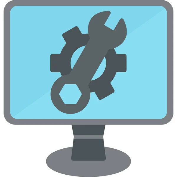 Configurações Desktop Ícone Web Design Simples — Vetor de Stock