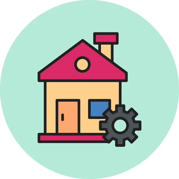 Ilustração Vetorial Ícone Reparação Casa — Vetor de Stock