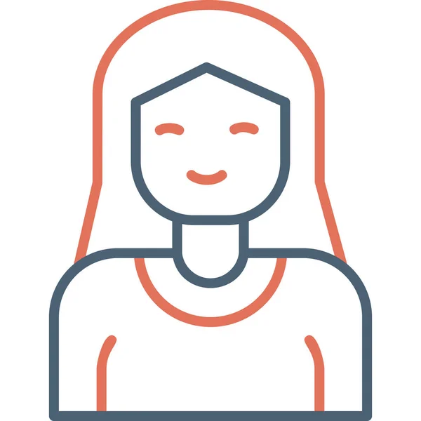 Une Femme Icône Web Illustration Simple — Image vectorielle