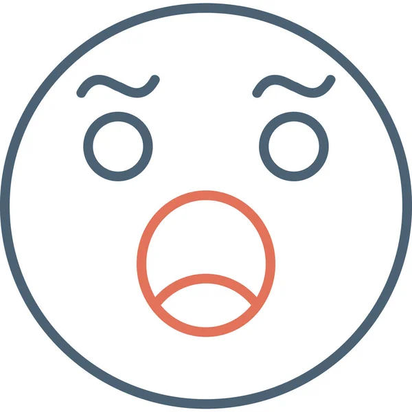 Şaşırmış Emoji Simgesinin Vektör Illüstrasyonu — Stok Vektör