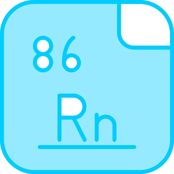 Radón Elemento Químico Web Ilustración Simple — Vector de stock