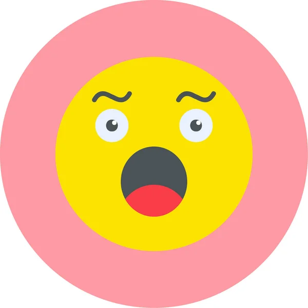 Ilustração Vetorial Ícone Emoji Chocado — Vetor de Stock