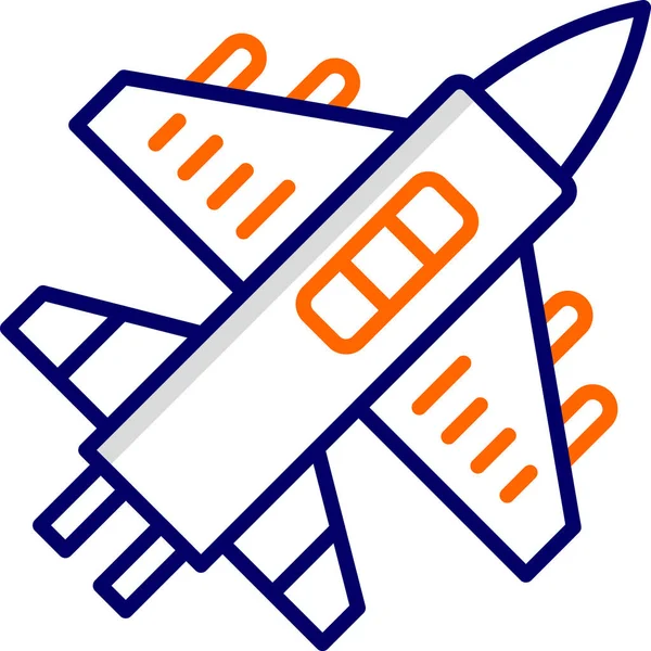 Ícone Avião Militar Ilustração Web —  Vetores de Stock