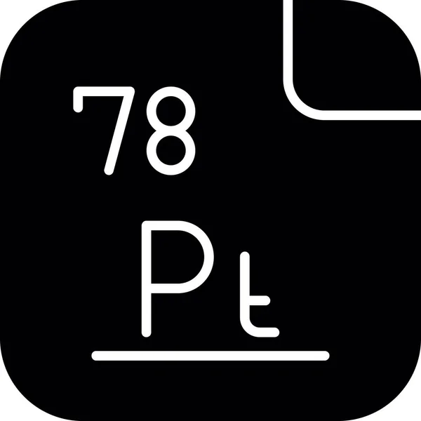 Platina Mendeleev Periodiek Systeem Icoon — Stockvector