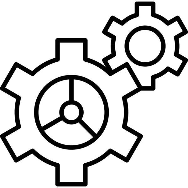 Cogwheels Gear Rotation Icon Illustration — Stock Vector