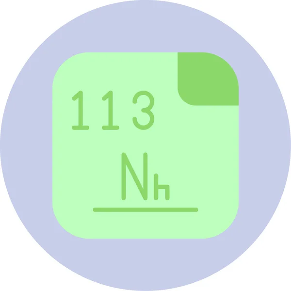 Nihonium Elemento Químico Sintético Com Símbolo Número Atômico 113 Extremamente — Vetor de Stock
