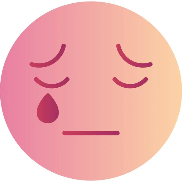 Crying Face Emoticon Icon Vector Illustration — 스톡 벡터