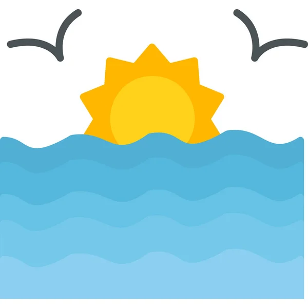 Sunset Icon Vector Illustration — Stock Vector