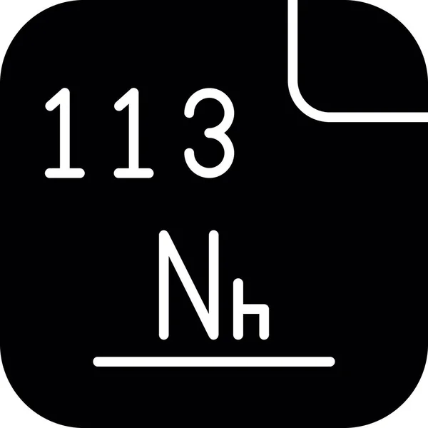 Nihonium Elemento Químico Sintético Com Símbolo Número Atômico 113 Extremamente — Vetor de Stock