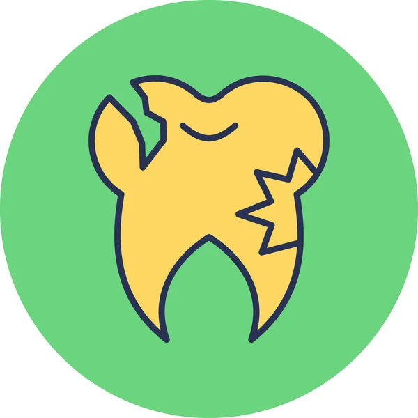 Graphic Cartoon Art Illustration Caries Tooth — Stok Vektör