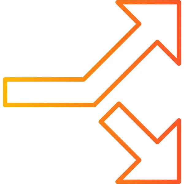 Split Carretera Icono Web Diseño Simple — Vector de stock