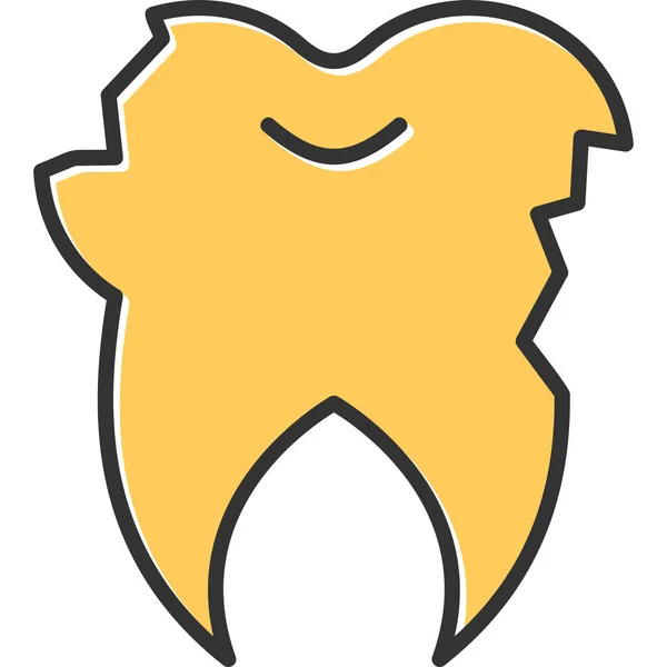 壊れた歯のアイコン モダンなデザインのイラスト — ストックベクタ