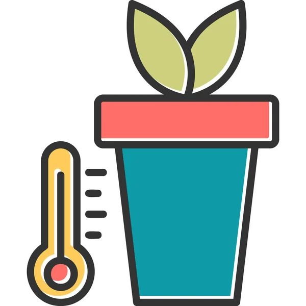 Temperature Web Icon Vector Illustration — 스톡 벡터