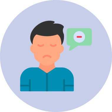 Negatif düşünce, modern simge, vektör illüstrasyonu 