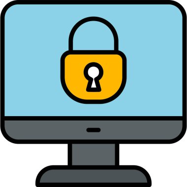 Güvenli. Web simgesi basit illüstrasyon