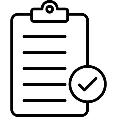 Kontrol listesi. Web simgesi basit illüstrasyon