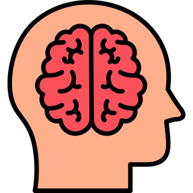  Beyin ikonu. Basit resimleme