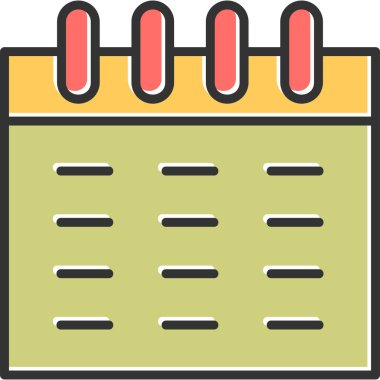 Takvim simgesi, vektör illüstrasyonu basit tasarım