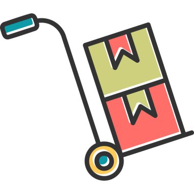 Nakliye paketleri ve kutuları olan bir yük arabası. 