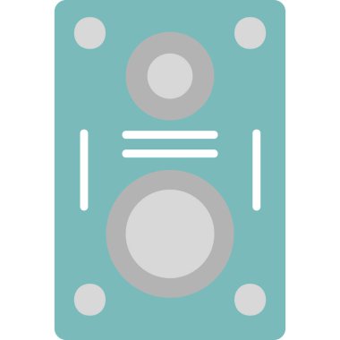 Müziği. Web simgesi basit bir illüstrasyon. Konuşmacı 