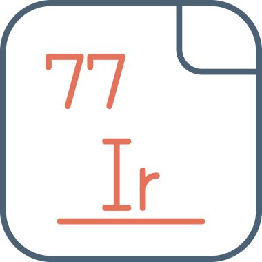 77 İridyum, Mendeleev Periyodik Tablo simgesi 