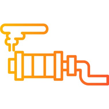 Egzoz Borusu basit simgesinin vektör illüstrasyonu