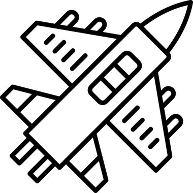 Askeri uçak ikonu, web illüstrasyonu