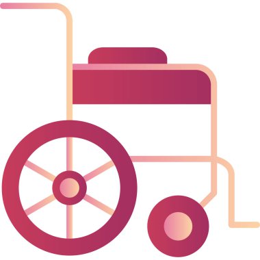 Tekerlekli sandalye. Web simgesi illüstrasyonu