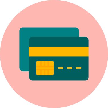 Kredi kartıyla. Web simgesi illüstrasyonu