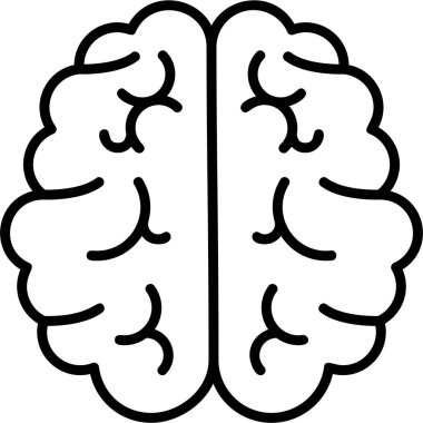  Beyin ikonu. Basit resimleme