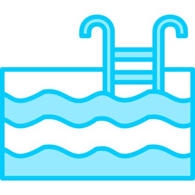 Yaz yüzme havuzunda su. Web simgesi illüstrasyonu