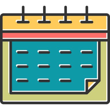 Takvim simgesi, vektör illüstrasyonu basit tasarım