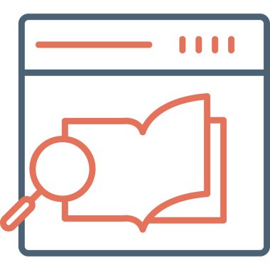 Araştırma kitabı simgesi, modern tasarım illüstrasyonu