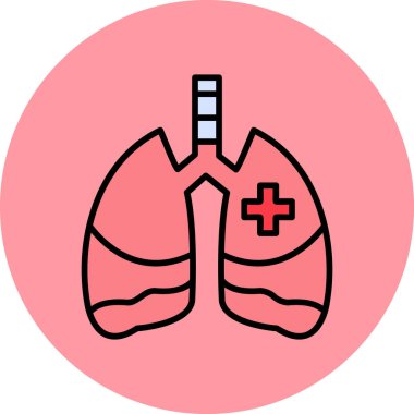 akciğer vektör simgesi modern illüstrasyon