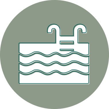 Yaz yüzme havuzunda su. Web simgesi illüstrasyonu