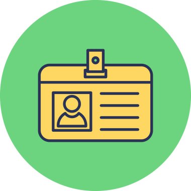 Kimlik kartı simgesi, vektör illüstrasyonu 