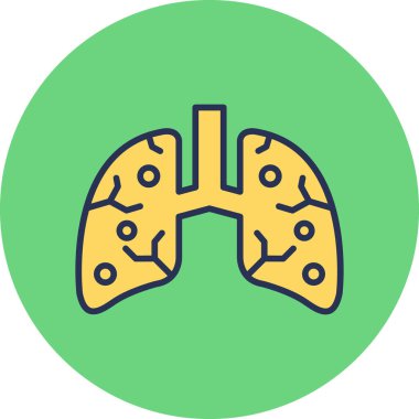 akciğer vektör simgesi modern illüstrasyon