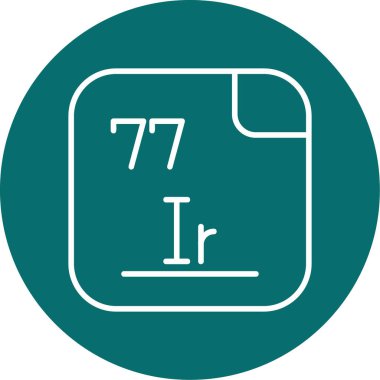 77 İridyum, Mendeleev Periyodik Tablo simgesi 