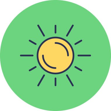 Güneş simgesinin vektör illüstrasyonu 