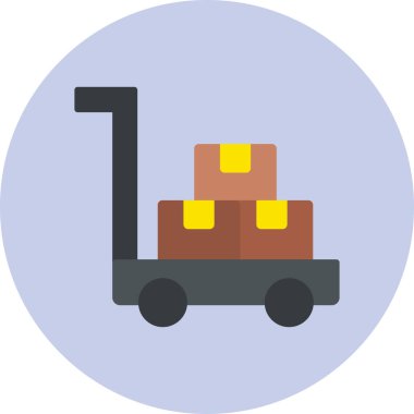 Nakliye paketleri ve kutuları olan bir yük arabası. 