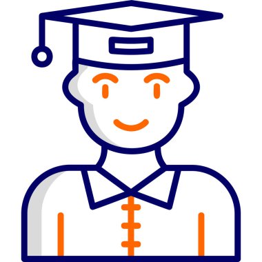 Mezun. Web simgesi basit illüstrasyon