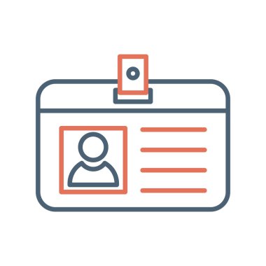 Kimlik kartı simgesi, vektör illüstrasyonu 