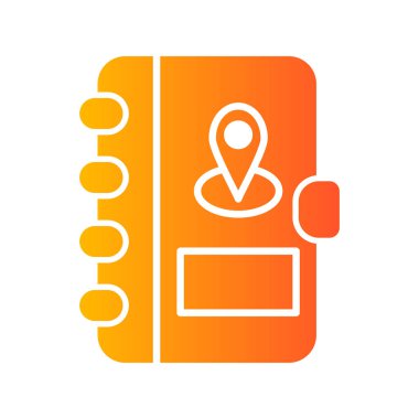 Address Book with Location pin. web icon simple illustration
