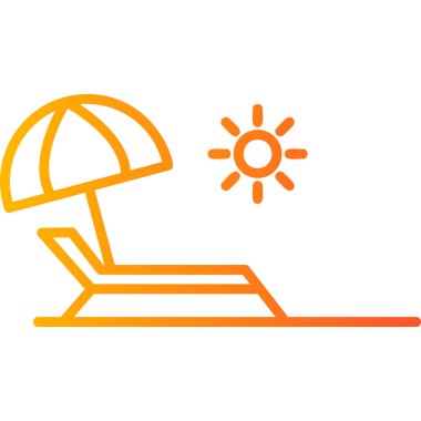 Plaj sandalyesi ikonu. vektör illüstrasyonu 