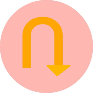 U Dönüş simgesi vektör illüstrasyonu