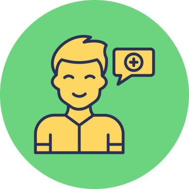 Olumlu düşünme modern simgesi, vektör illüstrasyonu 