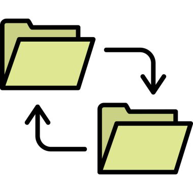 Arkaplanda veri aktarımı düz vektör simgeleri.