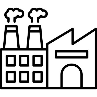 Fabrika. Web simgesi basit illüstrasyon